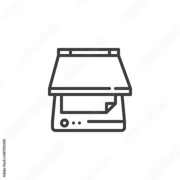 Fototapeta Printer scanner line icon