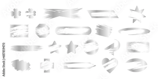 Fototapeta Instant scratch lottery ticket shapes set with scrape texture template marks vector illustration.