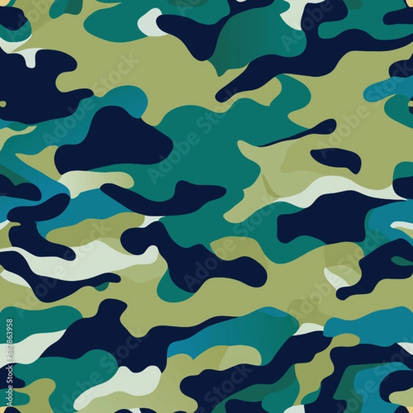 Obraz Camouflage pattern. Seamless background. Vector illustration.