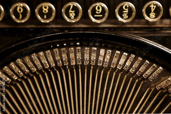 Obraz Vintage typewriter focusing on the typebars.