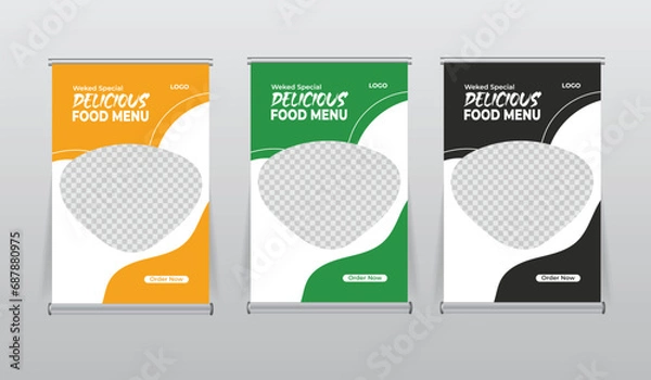 Obraz food restaurant tabletop banners design template