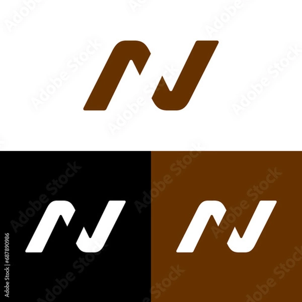 Obraz initials A and N logo vector