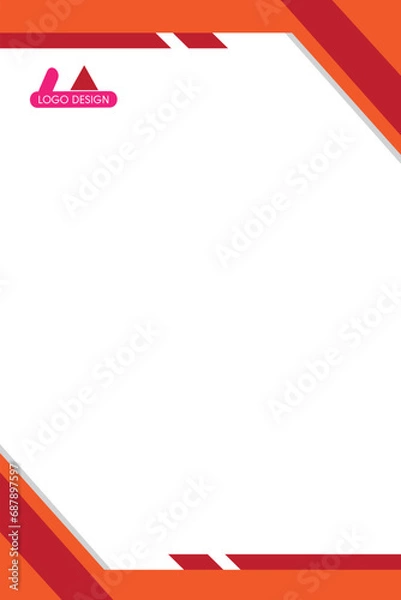 Obraz red and white background with ribbon template