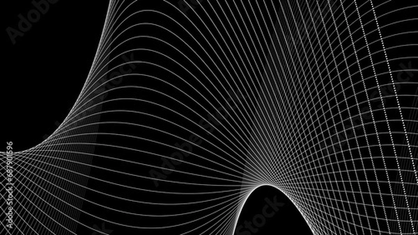 Obraz Abstract  black gray colors with wave lines pattern texture business background.