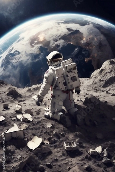 Obraz astronaut on the moon