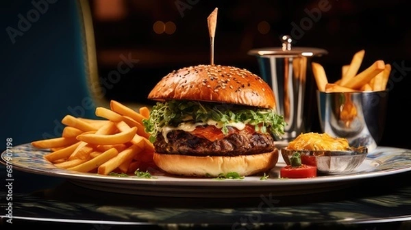 Obraz burger and fries