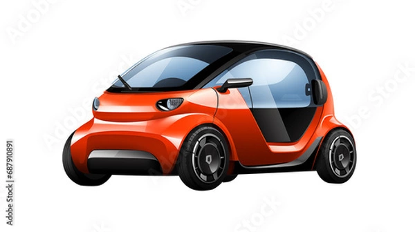 Obraz image of a cutting-edge and stylish electric car against a white backdrop.