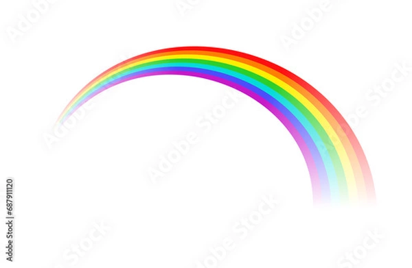 Fototapeta Striped rainbow with transparency effect perspective isolated PNG