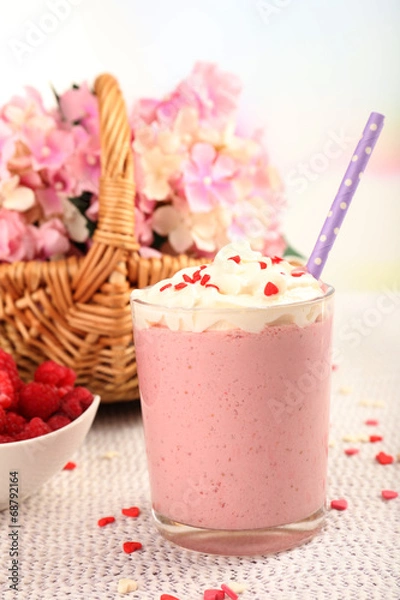 Fototapeta Delicious milkshake on table