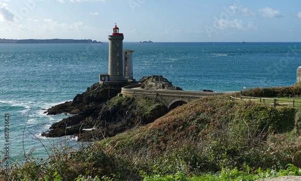 Obraz Le Phare du Petit Minou trône à l'entrée de la Rade de Brest, c'est le gardien de la Rade