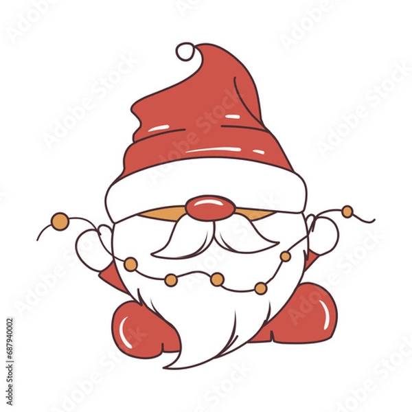 Obraz Christmas Gnome Illustration