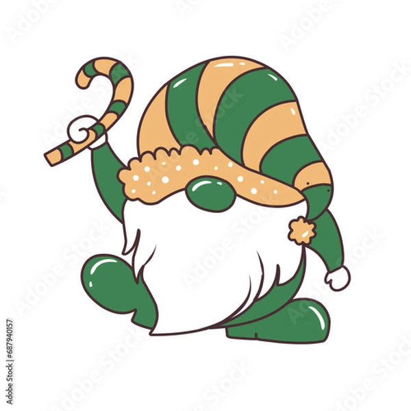 Obraz Christmas Gnome Illustration