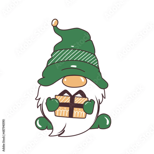 Obraz Christmas Gnome Illustration