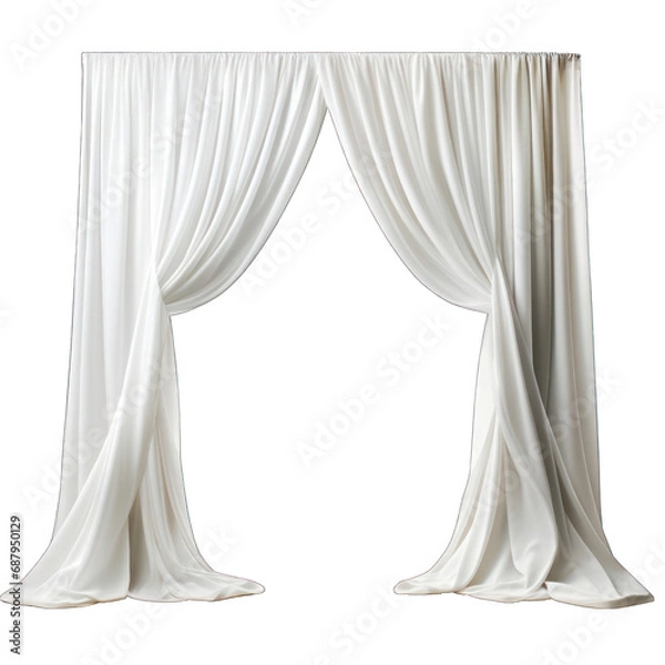 Fototapeta Curtains on White Background Isolated on Transparent or White Background, PNG