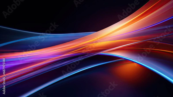 Fototapeta An abstract pattern formed by red and blue light.