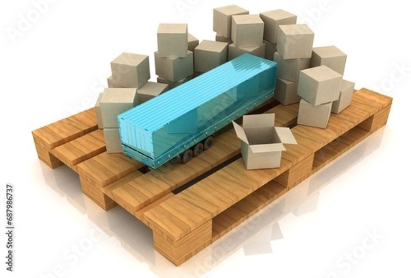 Obraz Cargo container and package