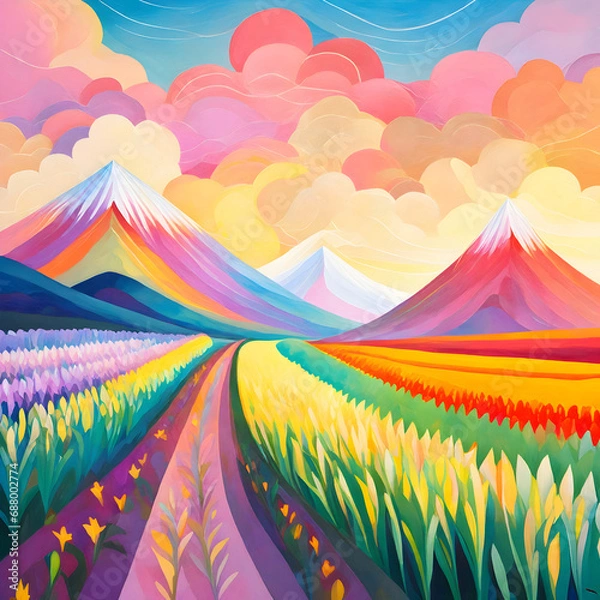 Obraz rainbow in the mountains