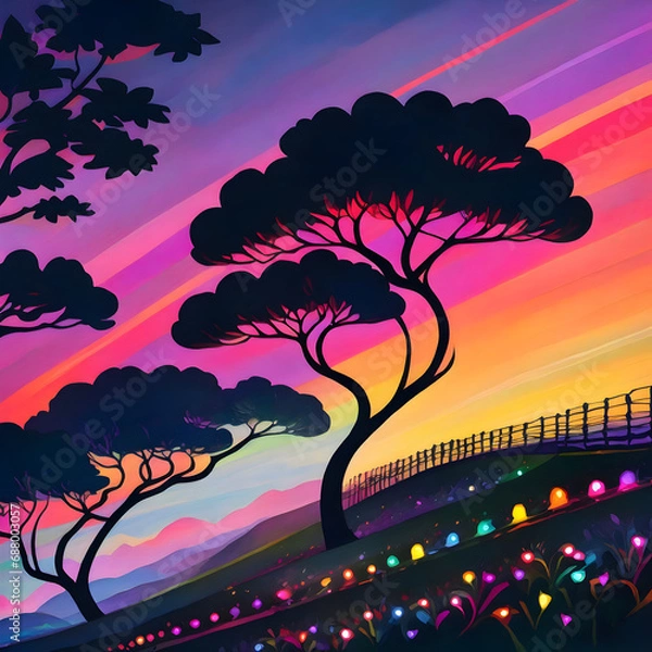 Obraz sunset with tree