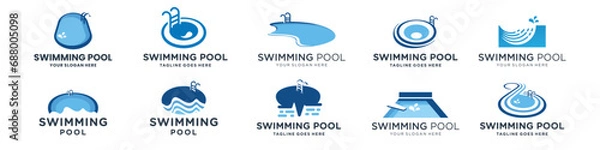 Fototapeta creative of swimming poll logo set. design of pool logo design inspirations.