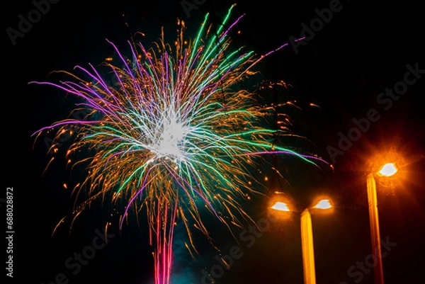 Obraz Fireworks in the city