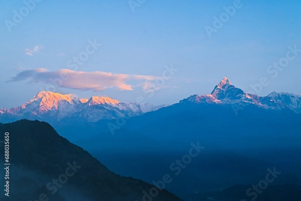 Fototapeta 朝日に照らされるヒマラヤ山脈