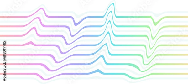 Fototapeta color curved lines waves of colored background