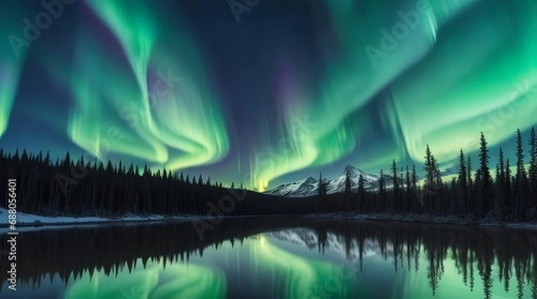 Fototapeta aurora lights background