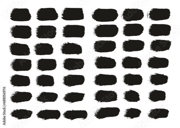 Fototapeta Hand Drawn Round Sponge Regular Artist Brush Straight Lines High Detail Abstract Vector Background Set 
