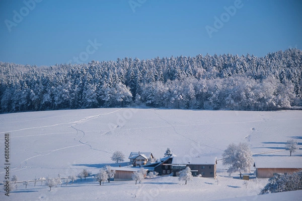 Fototapeta landscape with snow