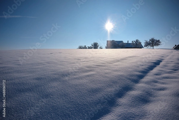 Fototapeta landscape with snow