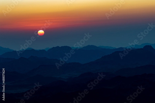 Obraz Tranquil Sunrise over Mountain Range
