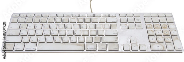 Fototapeta Close up view of some keyboard on a dirty.