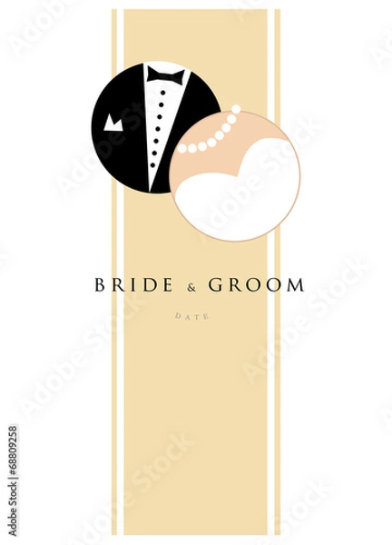 Obraz Wedding invitation, bride & groom, marriage