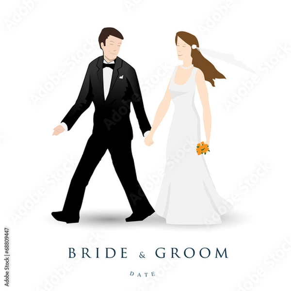 Obraz Wedding invitation, bride & groom, marriage