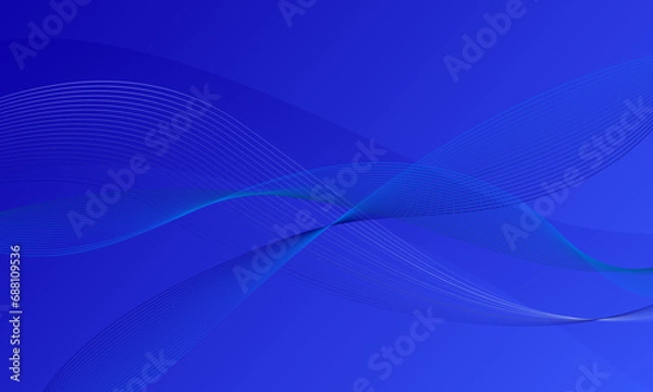 Fototapeta blue business lines waves curves smooth gradient abstract background