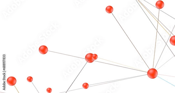 Fototapeta network shape. Abstract 3D render