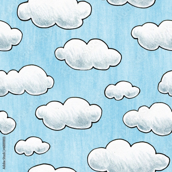 Fototapeta Ręcznie rysowane tekstury chmury
