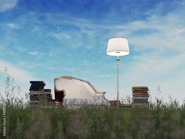 Obraz Reading place in the field