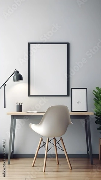 Fototapeta Room with Blank Picture Frame 