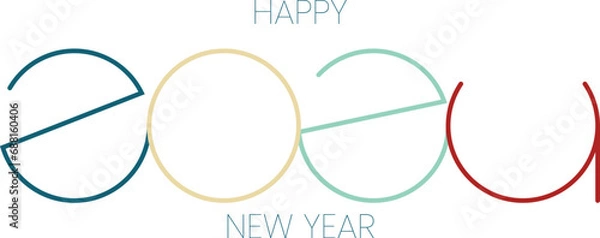 Obraz Happy New Year 2024! Vector design 
