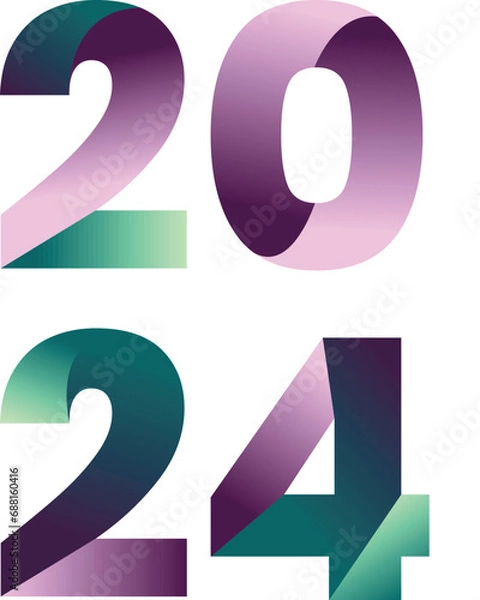 Obraz Happy New Year 2024! Vector design 