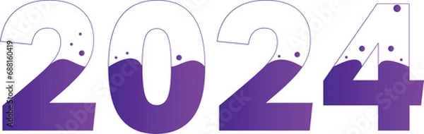 Obraz Happy New Year 2024! Vector design 