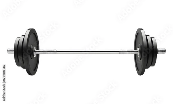 Obraz Barbell Isolated Front View on Transparent Background