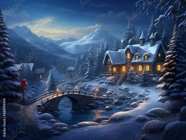 Fototapeta Landscape of Christmas vibe.