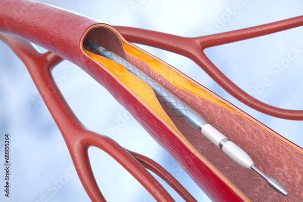 Fototapeta Coronary angioplasty.