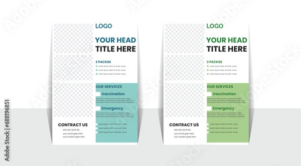 Fototapeta use and edit layout Suitable for social media size A4 health care and medical roll up design presentation and brochure flyer bundle
decoration for exhibition,Health medical flyer.
