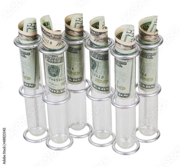 Obraz Test tubes Filled with Money