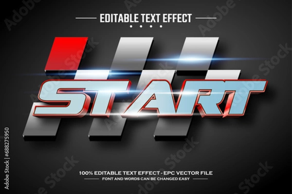 Obraz Start 3D editable text effect template