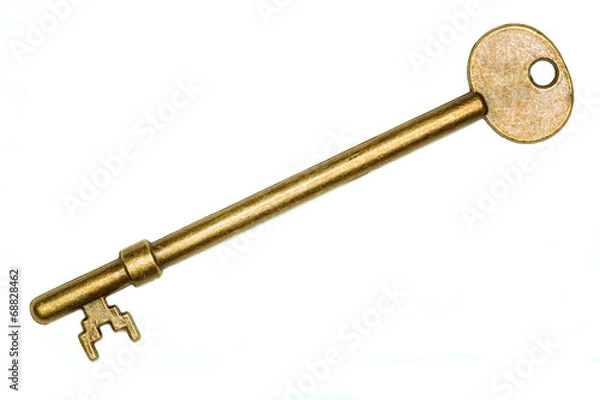 Obraz Golden key isolated on white