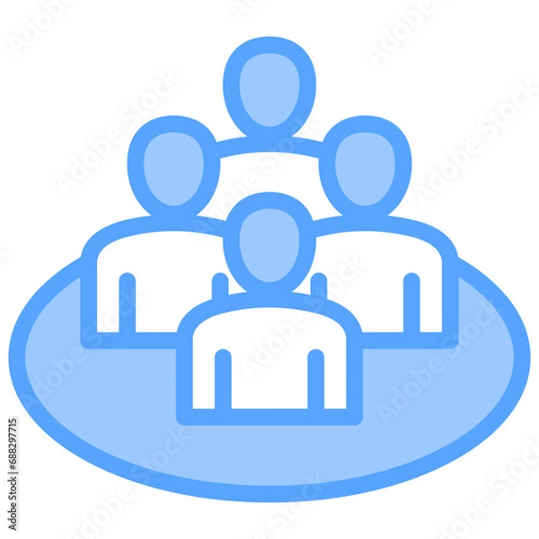 Fototapeta Human Resources Blue Icon